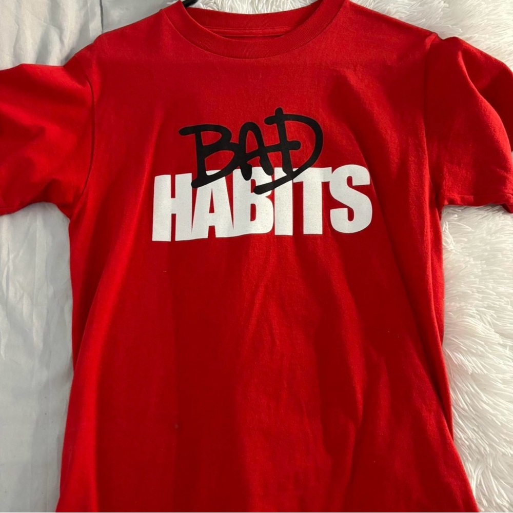 Vlone “bad habits” red tee